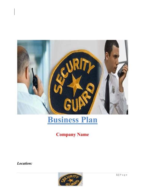 Security Guard Business Plan